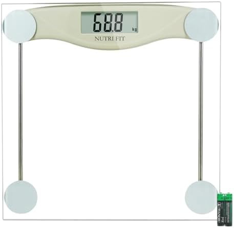 Grey digital weighing scale for bathroom
