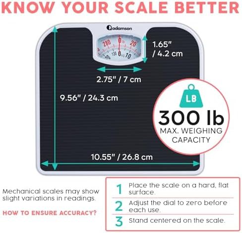 Black compact analog 300lb scale — photo 4