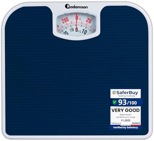 Blue mechanical scale with large numbers