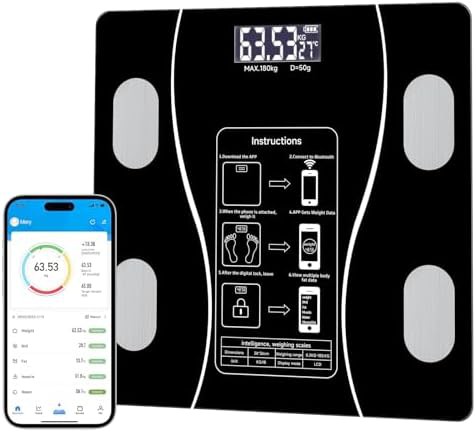 Black intelligent body fat and BMI scale