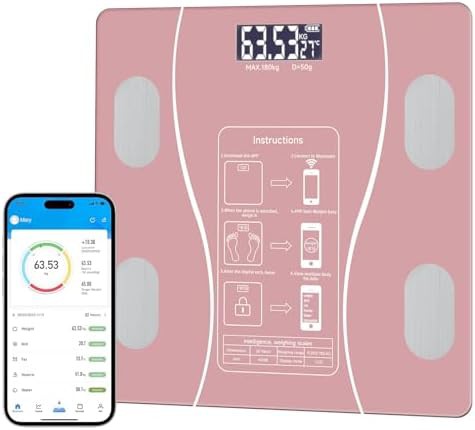 Pink intelligent body fat and BMI scale