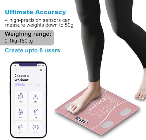 Pink intelligent body fat and BMI scale — photo 5