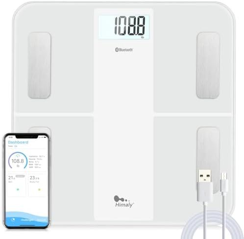Himaly white rechargeable smart bmi scale