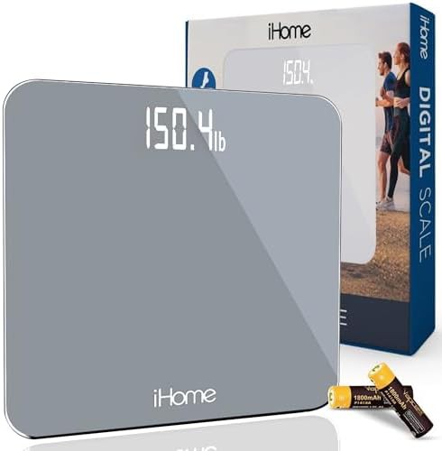 iHome grey digital scale for bathroom weight