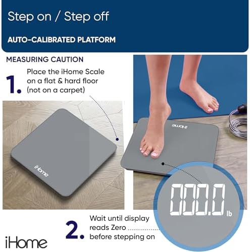 iHome grey digital scale for bathroom weight — photo 4