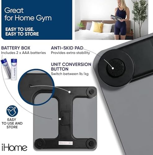 iHome grey digital scale for bathroom weight — photo 5