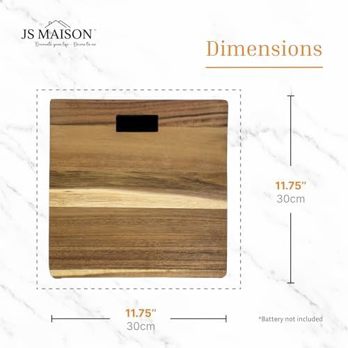 Digital bathroom scale with acacia wood finish — photo 3