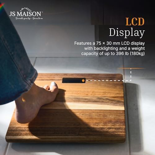Digital bathroom scale with acacia wood finish — photo 5