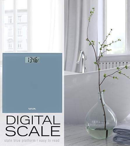 Slate blue glass digital body scale — photo 5