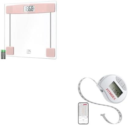 Pink digital scale and smart tape measure