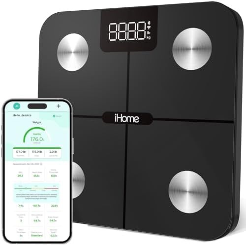 iHome black smart wifi body weight scale