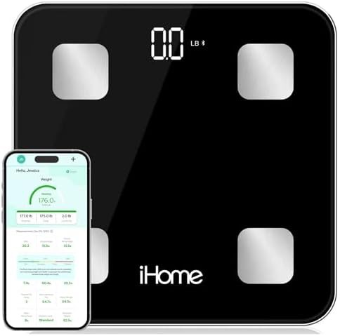 iHome black smart bluetooth body weight scale