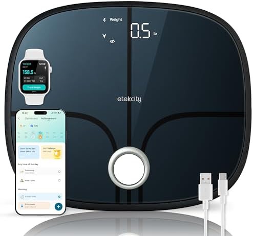 Etekcity rechargeable smart scale in black