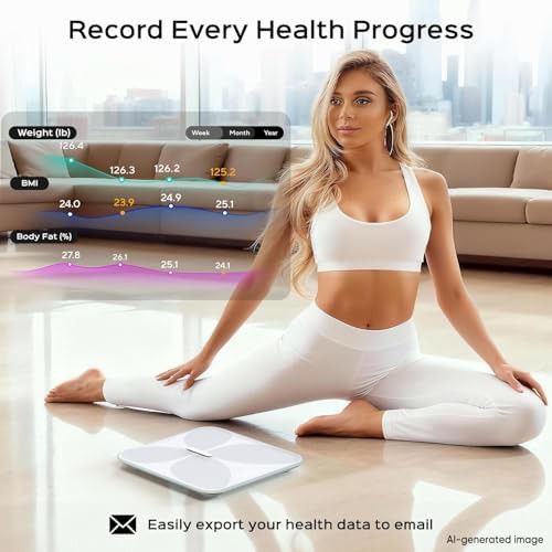 White bluetooth smart scale for body composition — photo 4