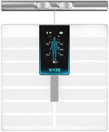 White bodyscan smart scale with handle