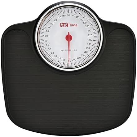 Analog bathroom scale with non-slip platform