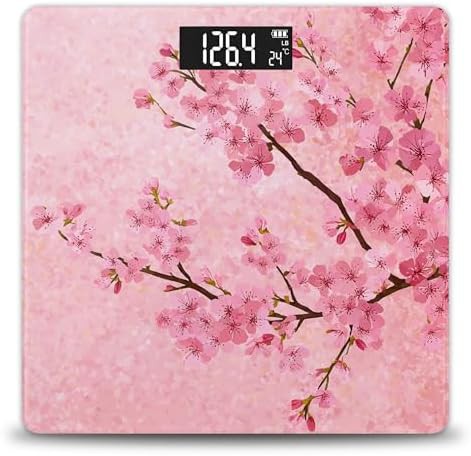 Pink cherry blossom floral digital scale